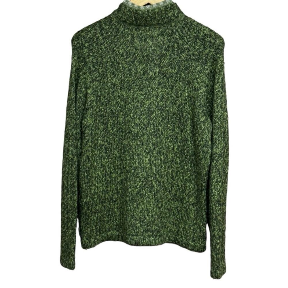 Woolrich Green Marled Quarter Zip Sweater Lt Olive Green GorpCore Hiking Large - Picture 4 of 12